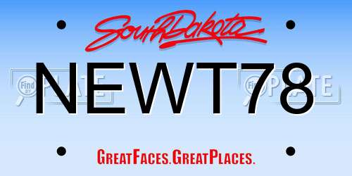 NEWT78 South Dakota License Plate