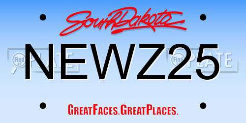 NEWZ25 South Dakota License Plate