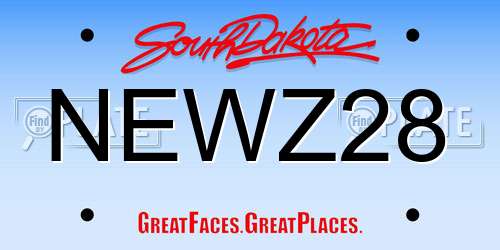NEWZ28 South Dakota License Plate