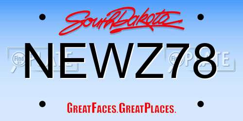 NEWZ78 South Dakota License Plate