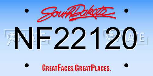NF22120 South Dakota License Plate
