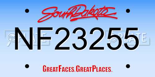 NF23255 South Dakota License Plate