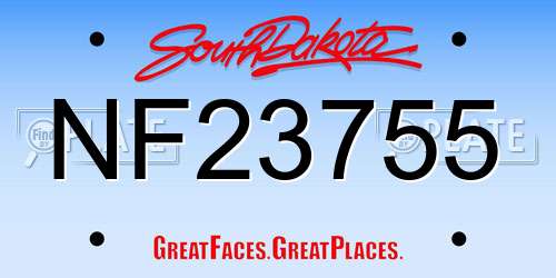 NF23755 South Dakota License Plate