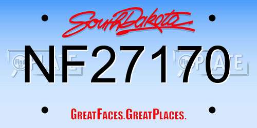 NF27170 South Dakota License Plate