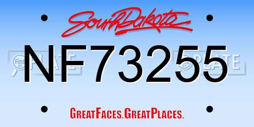 NF73255 South Dakota License Plate