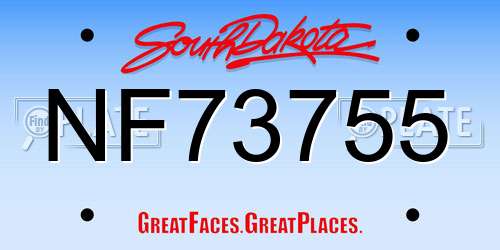 NF73755 South Dakota License Plate