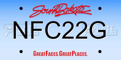 NFC22G South Dakota License Plate