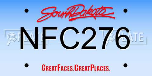 NFC276 South Dakota License Plate