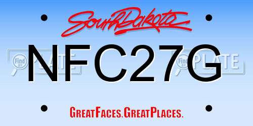 NFC27G South Dakota License Plate