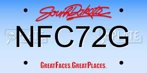 NFC72G South Dakota License Plate