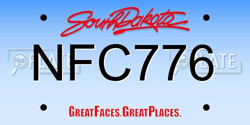 NFC776 South Dakota License Plate