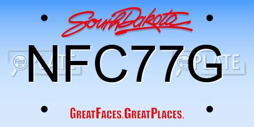 NFC77G South Dakota License Plate