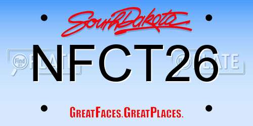 NFCT26 South Dakota License Plate