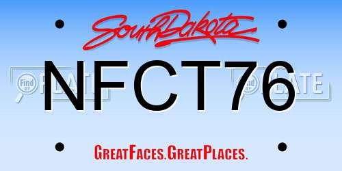 NFCT76 South Dakota License Plate