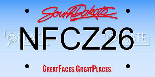 NFCZ26 South Dakota License Plate