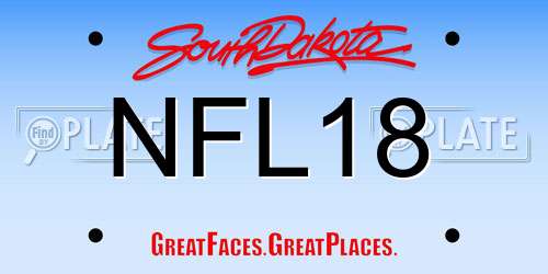 NFL18 South Dakota License Plate