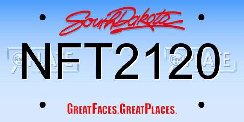 NFT2120 South Dakota License Plate