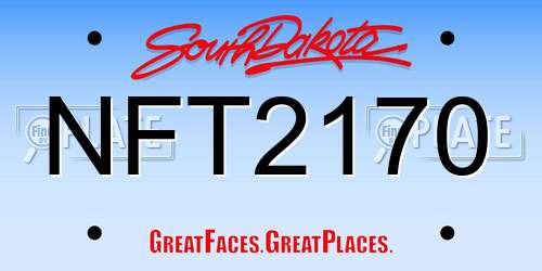 NFT2170 South Dakota License Plate