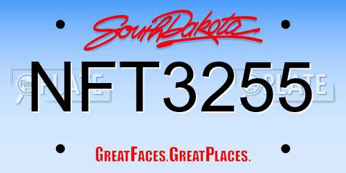 NFT3255 South Dakota License Plate