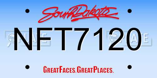 NFT7120 South Dakota License Plate