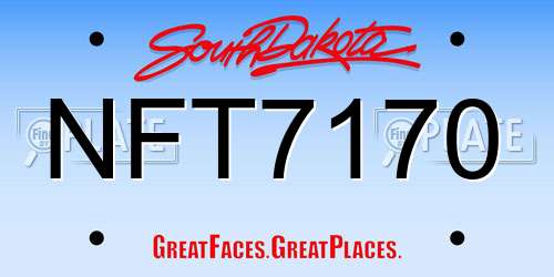 NFT7170 South Dakota License Plate