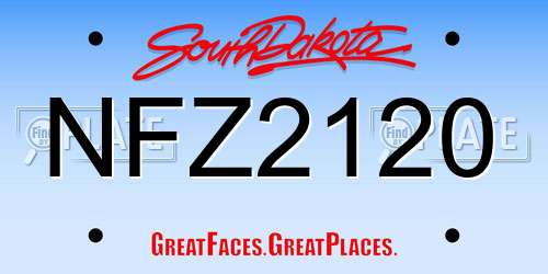 NFZ2120 South Dakota License Plate