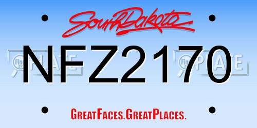 NFZ2170 South Dakota License Plate