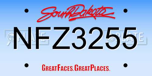 NFZ3255 South Dakota License Plate