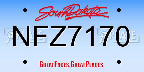 NFZ7170 South Dakota License Plate