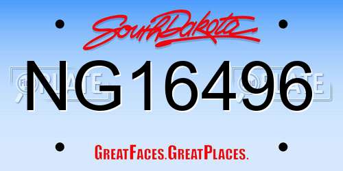 NG16496 South Dakota License Plate