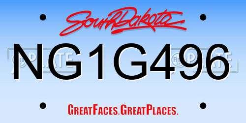 NG1G496 South Dakota License Plate