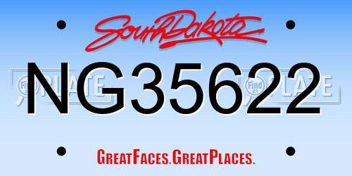 NG35622 South Dakota License Plate