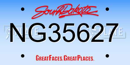 NG35627 South Dakota License Plate