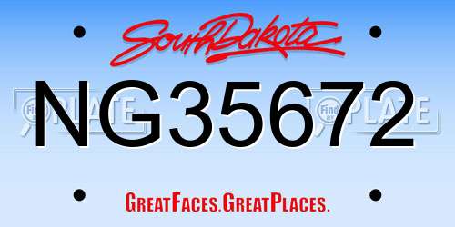 NG35672 South Dakota License Plate