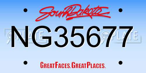 NG35677 South Dakota License Plate