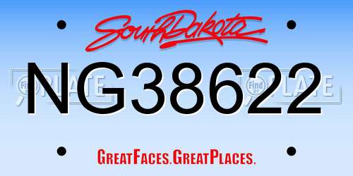 NG38622 South Dakota License Plate