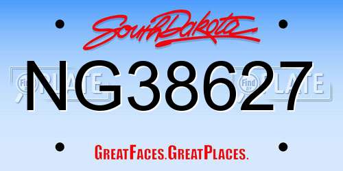 NG38627 South Dakota License Plate