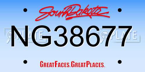 NG38677 South Dakota License Plate