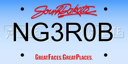 NG3R0B South Dakota License Plate