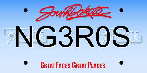 NG3R0S South Dakota License Plate