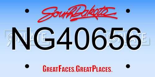 NG40656 South Dakota License Plate