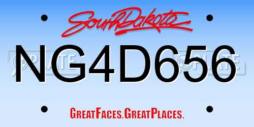 NG4D656 South Dakota License Plate