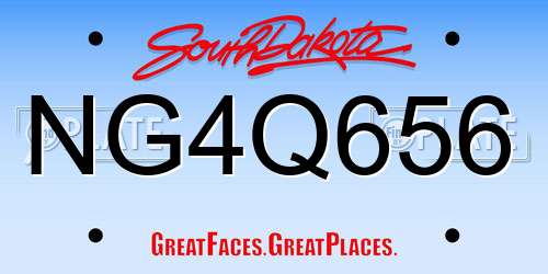 NG4Q656 South Dakota License Plate