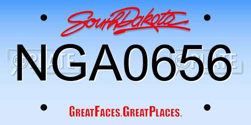 NGA0656 South Dakota License Plate