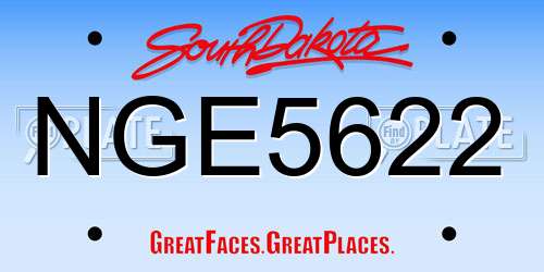 NGE5622 South Dakota License Plate