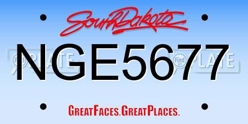 NGE5677 South Dakota License Plate