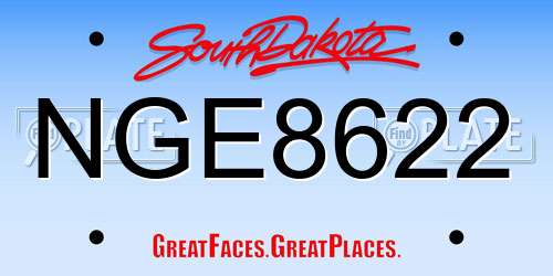 NGE8622 South Dakota License Plate
