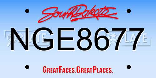 NGE8677 South Dakota License Plate