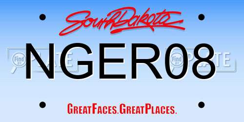 NGER08 South Dakota License Plate