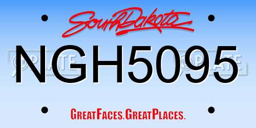 NGH5095 South Dakota License Plate